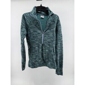 Columbia Women’s Medium Pull Over 1/2 Zip Up Fleece Mock Neck Heathered Green